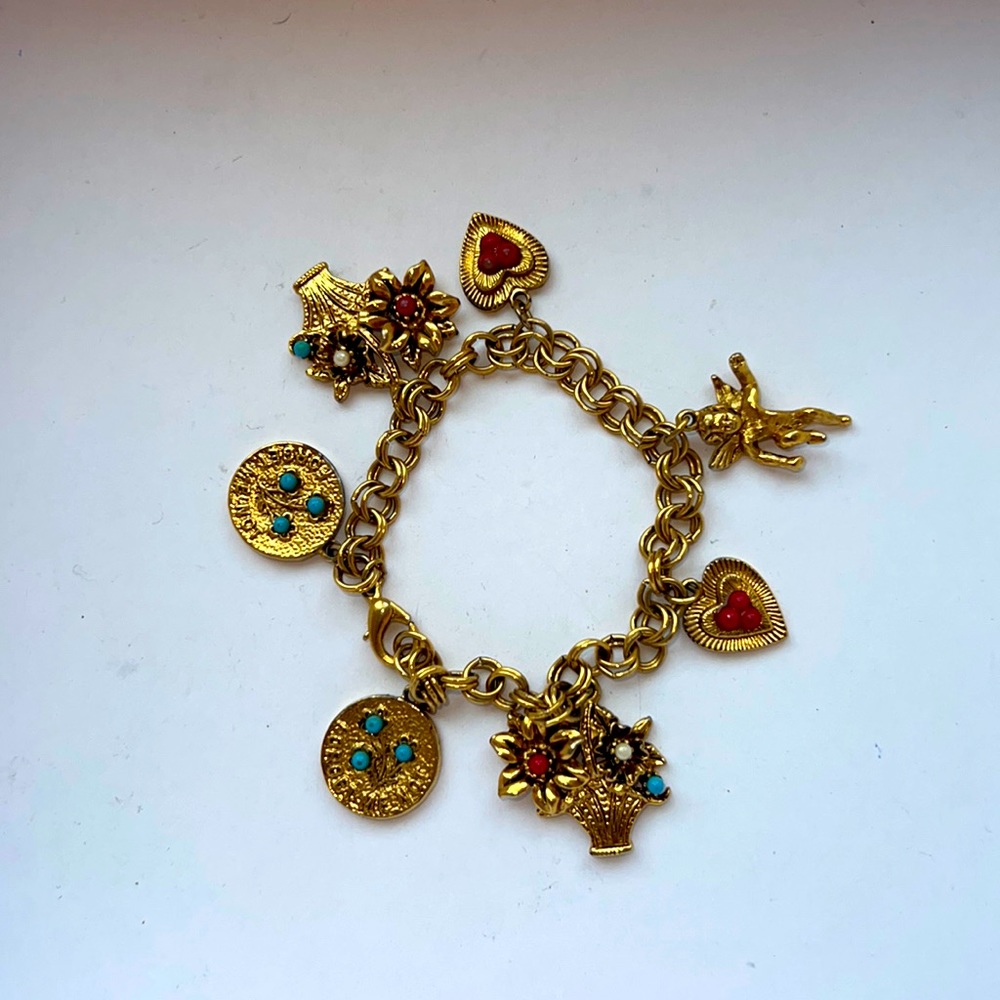 Vintage Gold Charm Bracelet